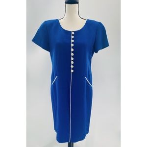 Evan Picone Vintage 80's Faux Button Down Fitted Dress